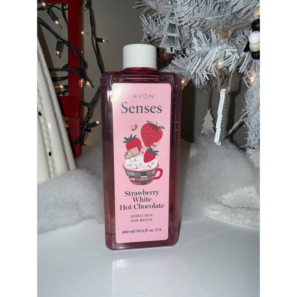 AVON Senses Strawberry White Hot Chocolate Bubble Bath 16.2‎ fl oz New